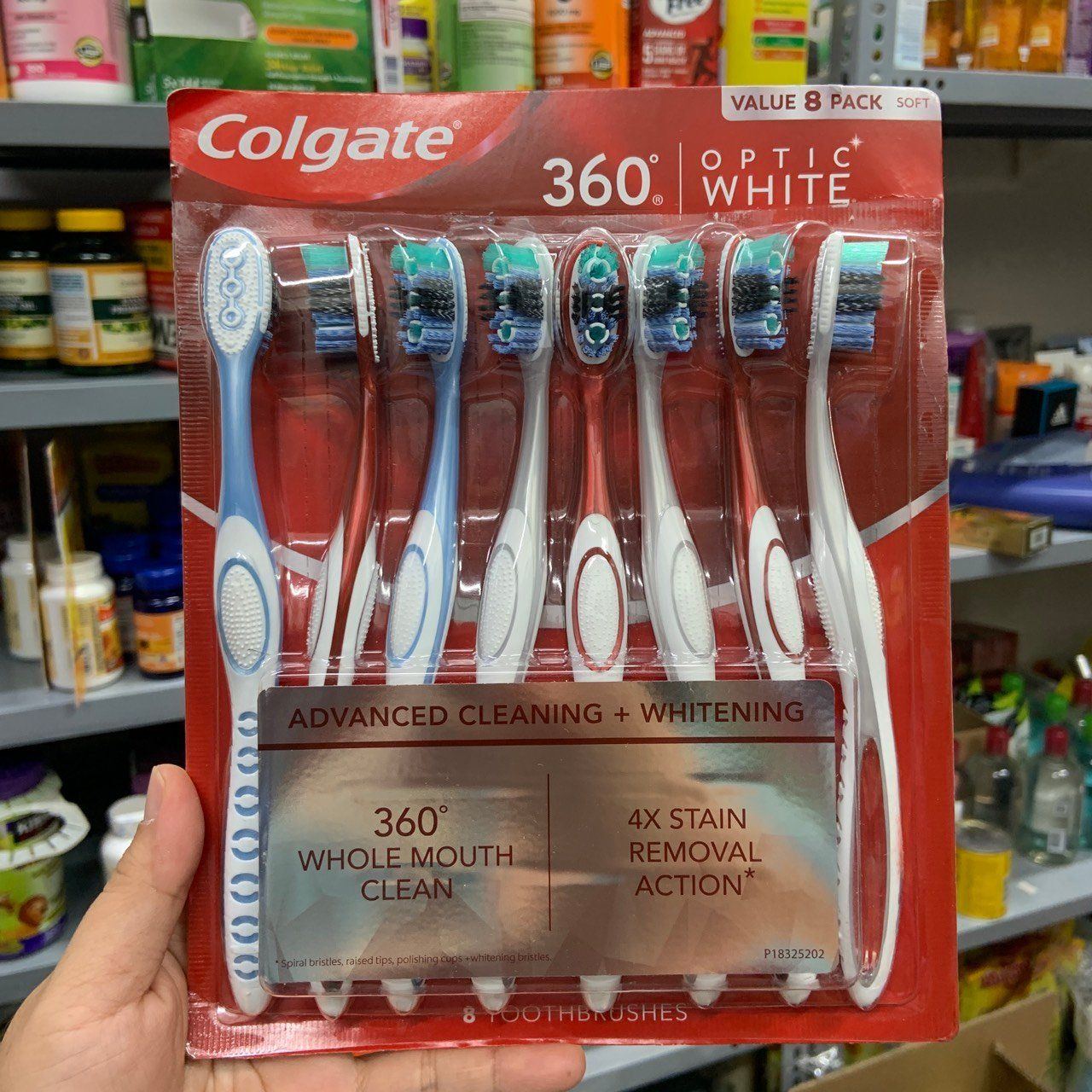 Set 8 bàn chải đánh răng Colgate Optic White 360