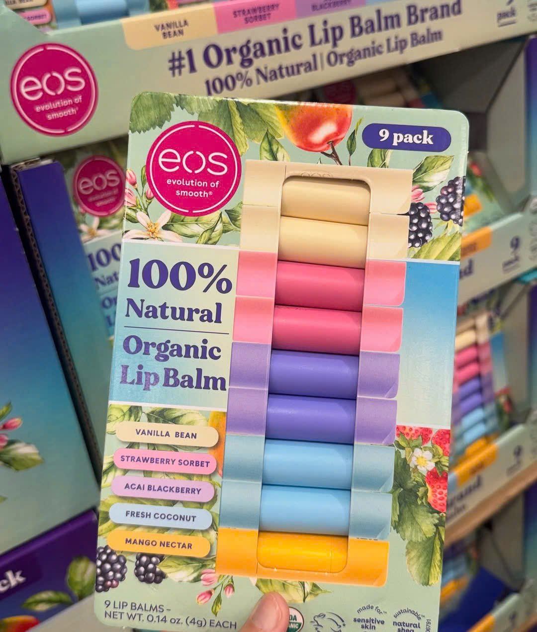 Set 9 son dưỡng môi hữu cơ all-natural shea Lip Balm
