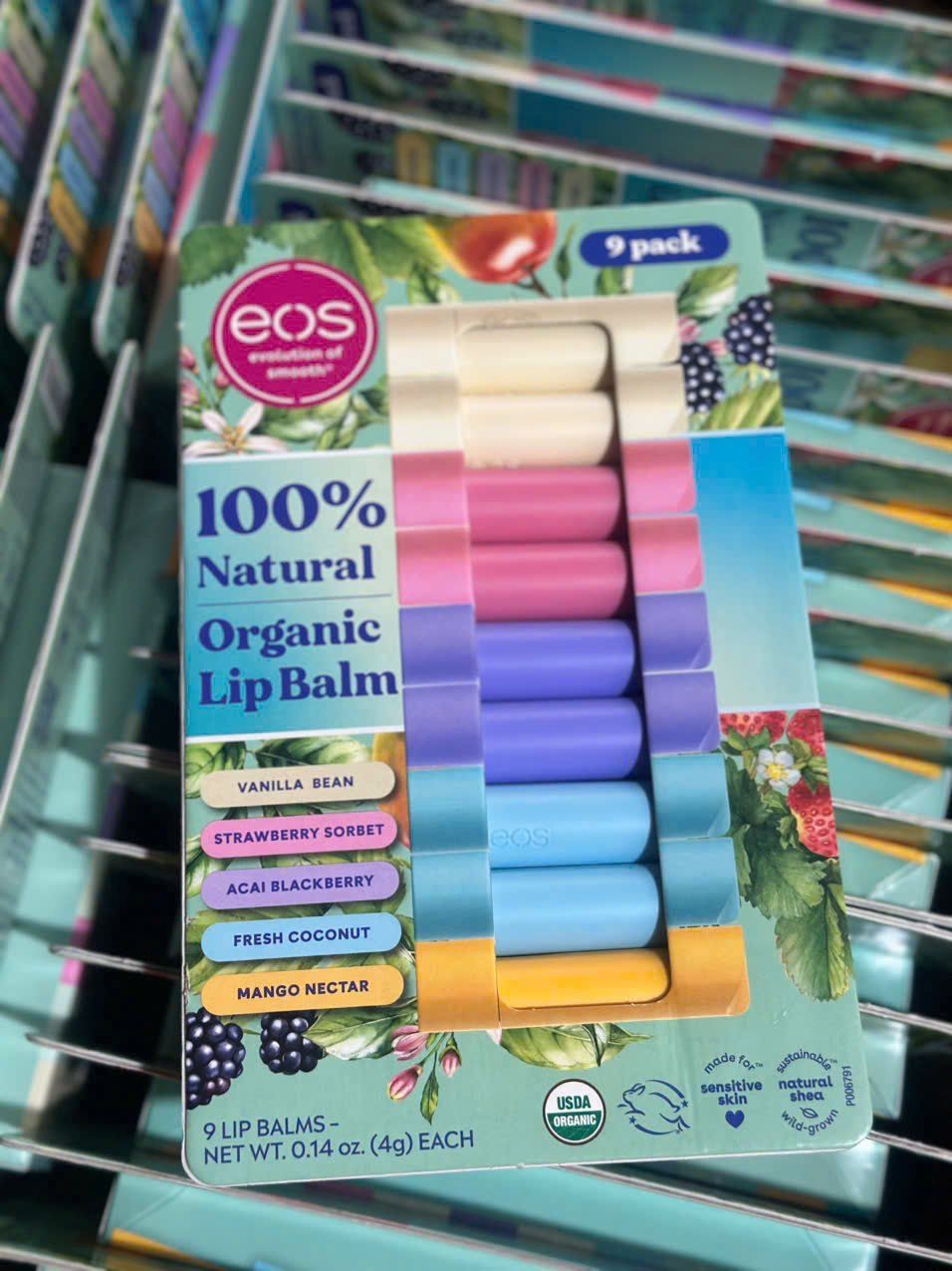 Set 9 son dưỡng môi hữu cơ all-natural shea Lip Balm