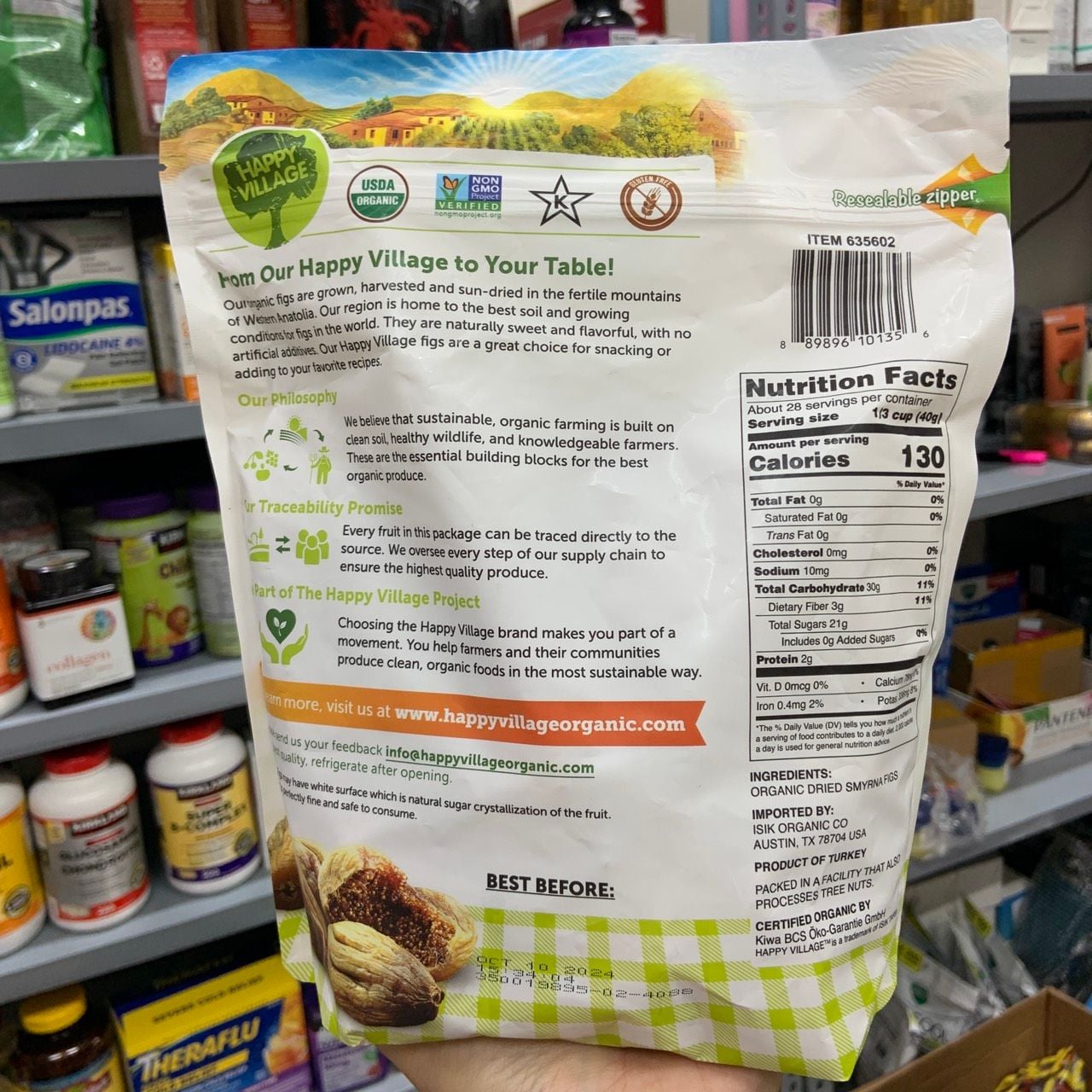 Sung hữu cơ sấy dẻo Happy Village Organic Sun-Dried Smyrna Figs