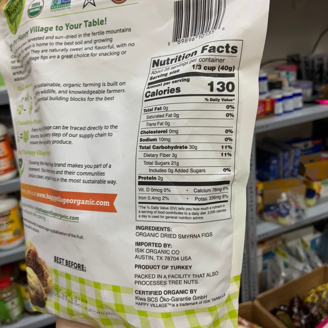 Sung hữu cơ sấy dẻo Happy Village Organic Sun-Dried Smyrna Figs