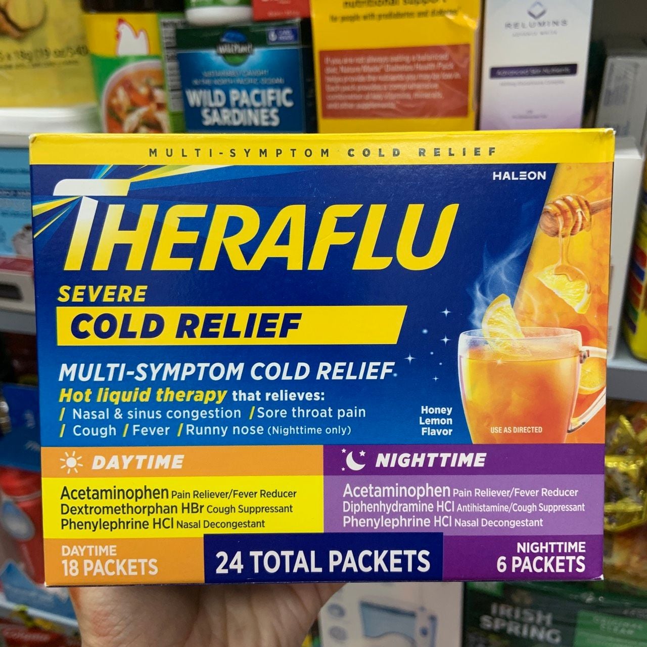 Trà giảm cảm lạnh, cảm cúm ngày và đêm Theraflu