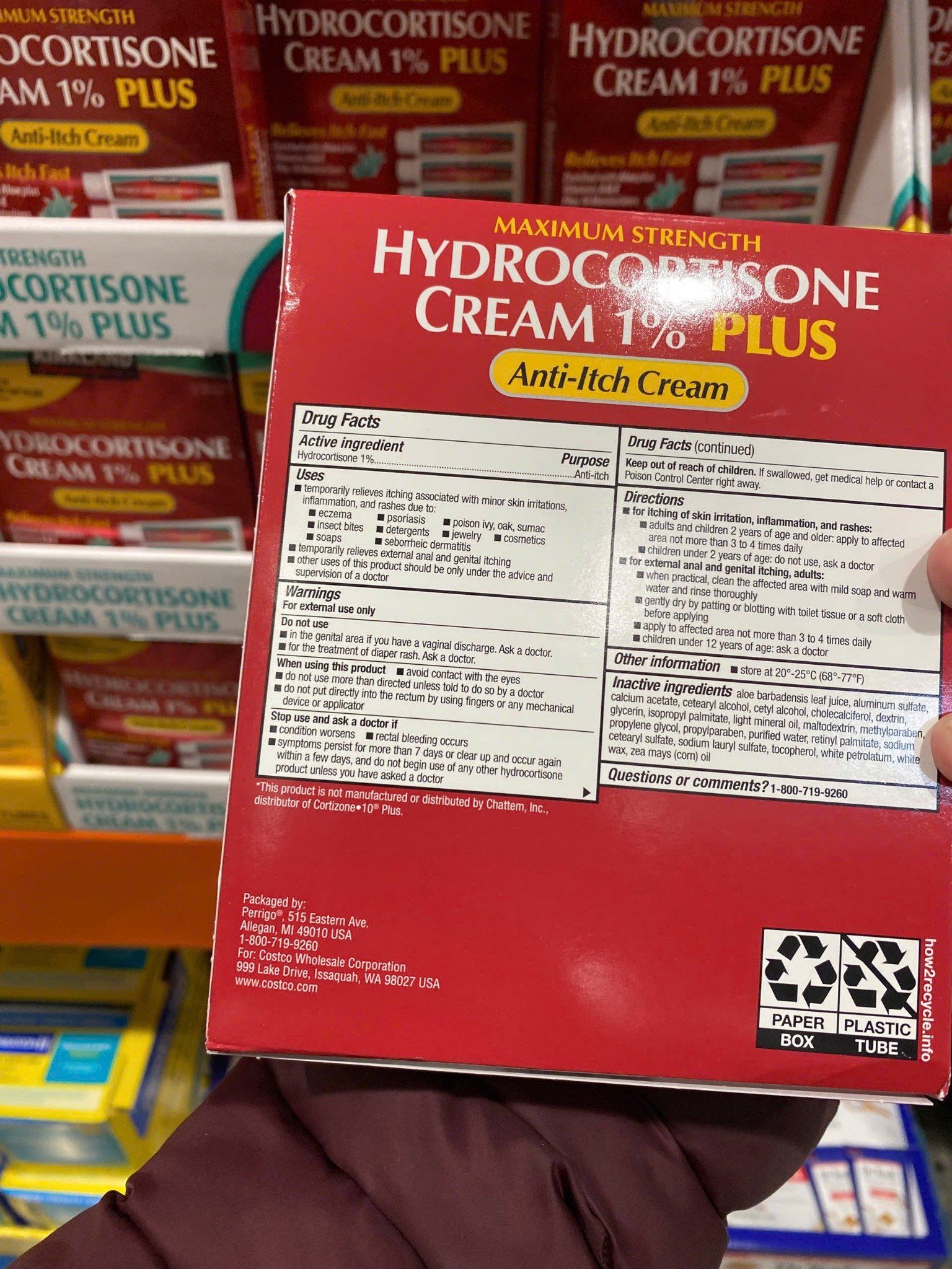 Kem giảm ngứa do chàm, dị ứng, côn trùng cắn Kirkland Signature Hydrocortisone 1% Plus Anti-Itch Cream