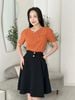 Áo kiểu công sở nữ tính form eo cổ lệch cách điệu thời trang Eden - ASM255