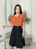 Áo kiểu công sở nữ tính form eo cổ lệch cách điệu thời trang Eden - ASM255