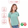 Áo thun nữ tay ngắn cổ tròn thời trang Eden thêu hình - AT092