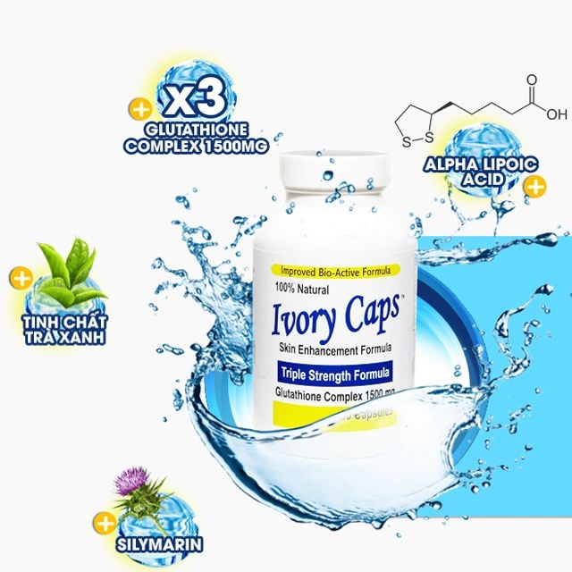 Viên uống trắng da, giảm nám, tàn nhang Ivory Caps Glutathione