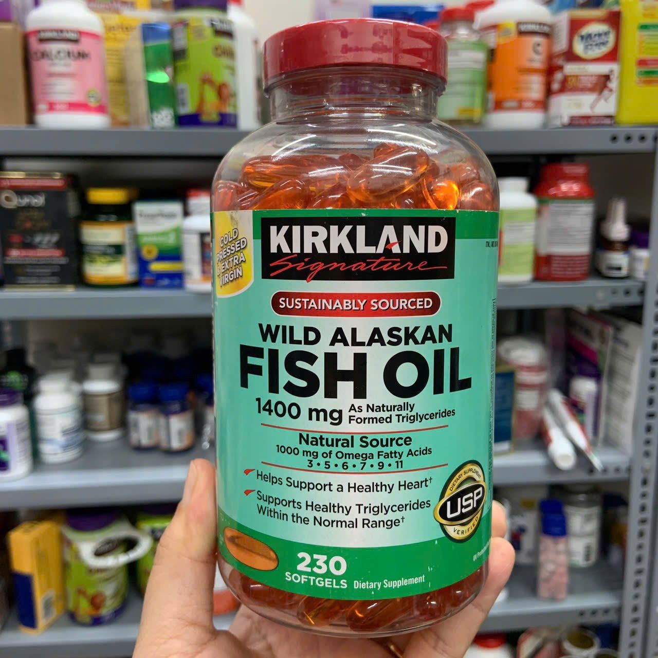 Viên uống dầu cá Kirkland Wild Alaskan Fish Oil 1400mg