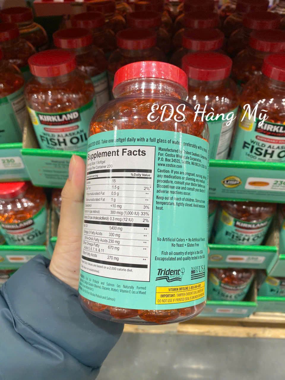 Viên uống dầu cá Kirkland Wild Alaskan Fish Oil 1400mg