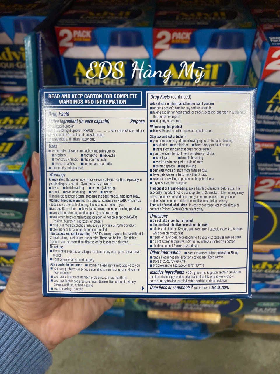 Viên uống giảm đau hạ sốt Advil Liqui Gels