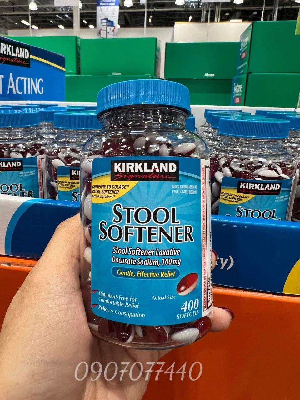Viên uống nhuận tràng chống táo bón Kirkland Stool Softener