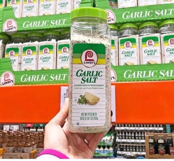 Gia vị bột tỏi – muối – ngò tây Lawry’s Coarse Ground Garlic Salt with Parsley