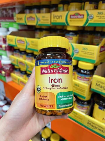  Viên uống bổ sung sắt Nature Made Iron 65mg - 365 viên 