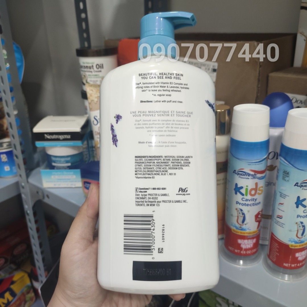 Sữa tắm dưỡng ẩm Olay Fresh Outlast hương Lavender của Mỹ - 887ml