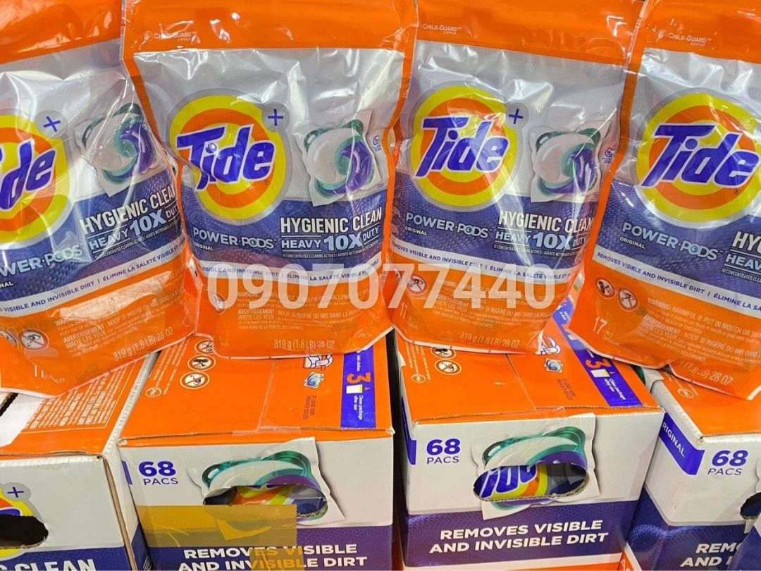 Viên giặt Tide Laundry Hygienic Clean Heavy 10X Duty Powder Pods của Mỹ