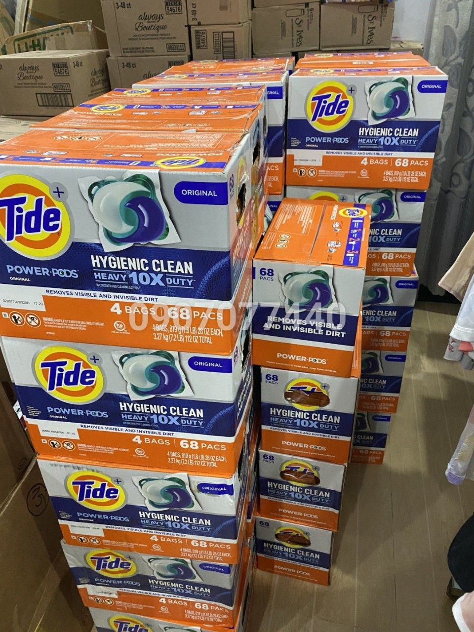 Viên giặt Tide Laundry Hygienic Clean Heavy 10X Duty Powder Pods của Mỹ