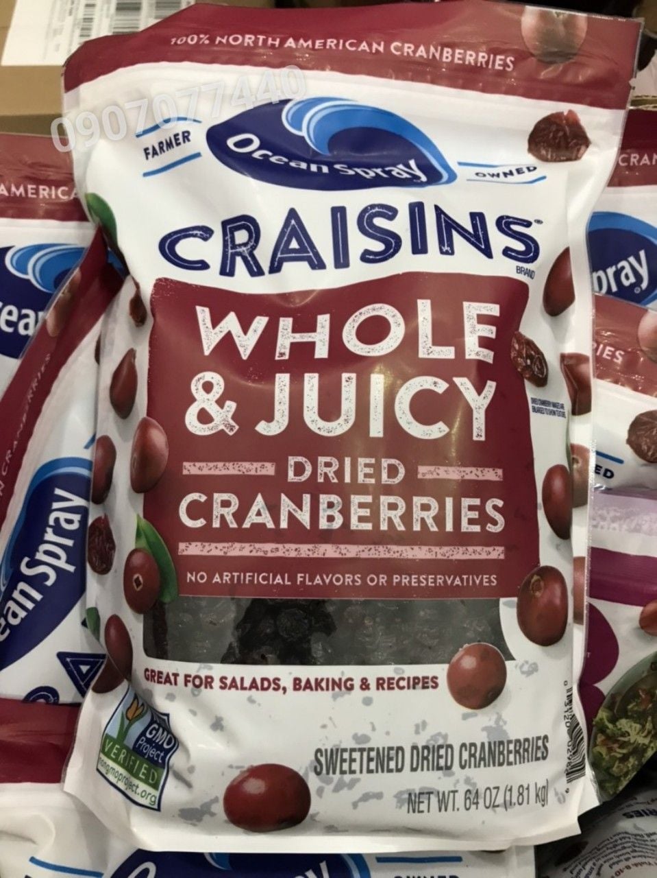 Nam việt quất sấy khô Ocean Spray Craisins Dried Cranberries