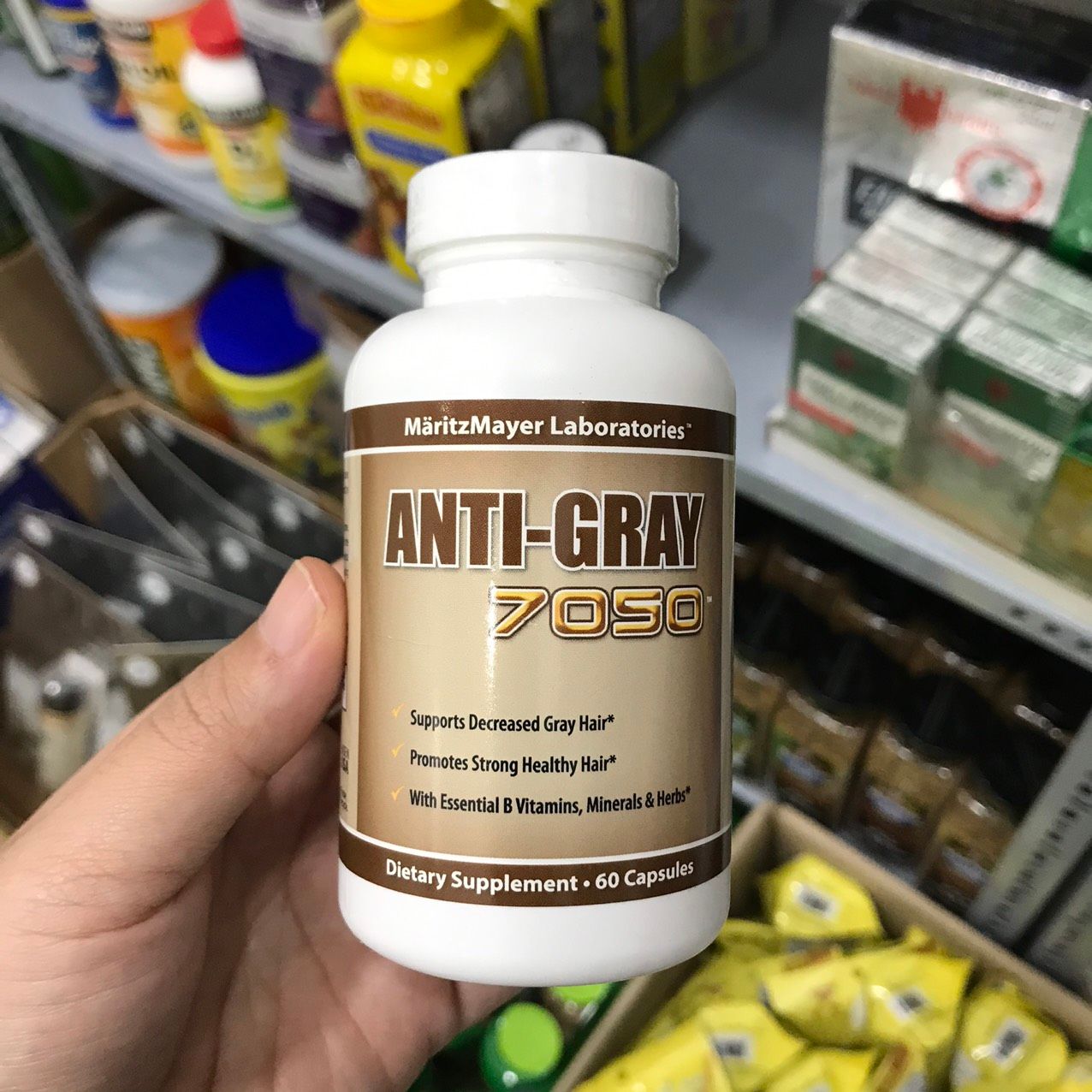 Viên uống trị tóc bạc sớm Super Anti Gray Hair 7050