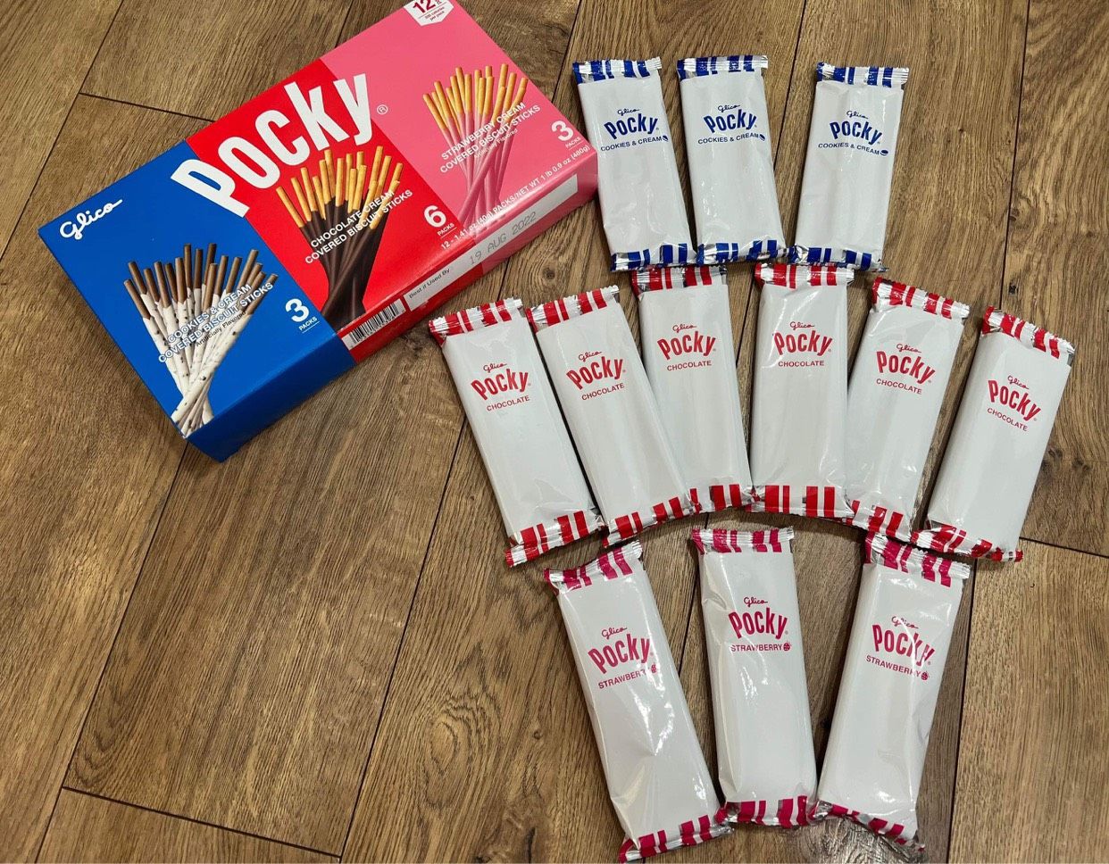 Bánh que Glico Pocky mix 3 vị của Mỹ - Hộp 480gr