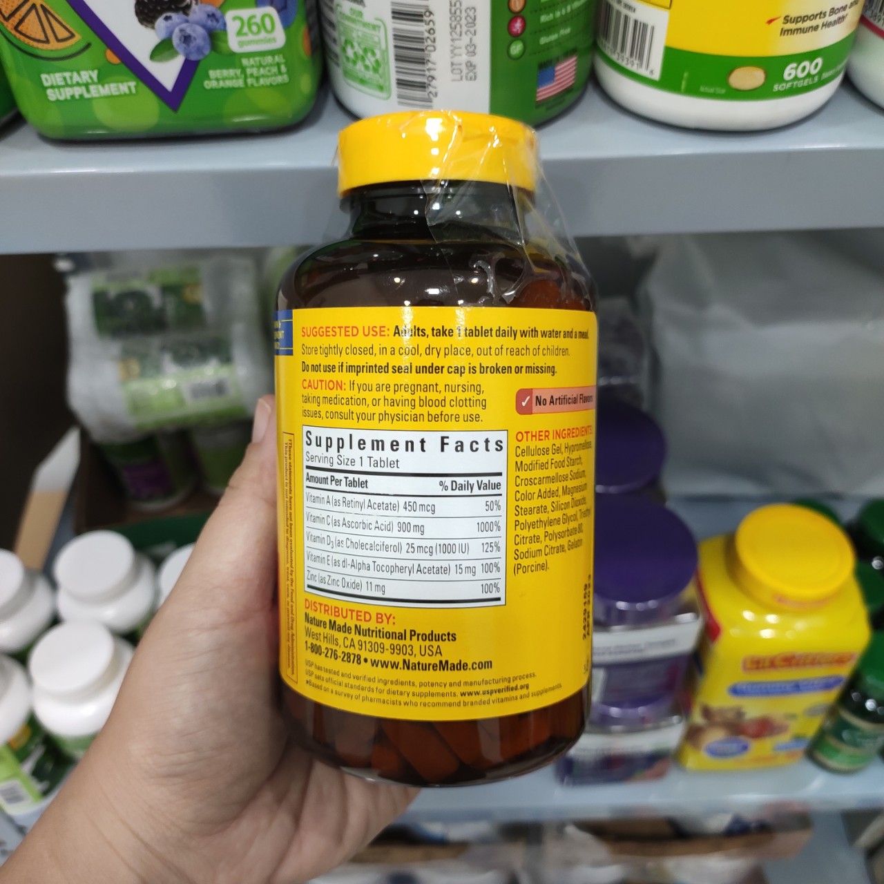 Viên uống tăng cường miễn dịch Nature Made Super C With D3 & Zinc – 200 viên