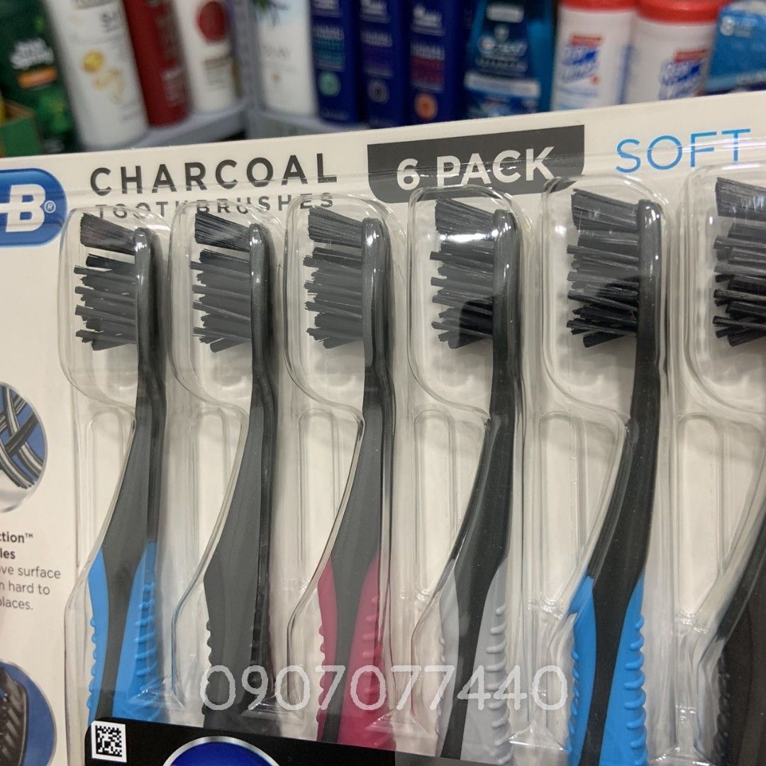 Set 6 bàn chải đánh răng cao cấp than hoạt tính Oral-B Charcoal Toothbrush