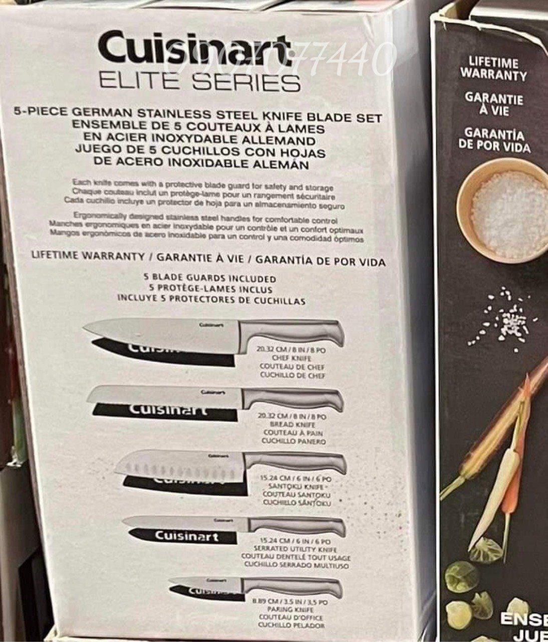 Bộ 5 dao thép không gỉ và vỏ bọc dao Cuisinart Elite Series