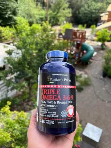  Viên uống hỗ trợ tim mạch Puritan's Pride Maximum Strength Triple Omega 3-6-9 