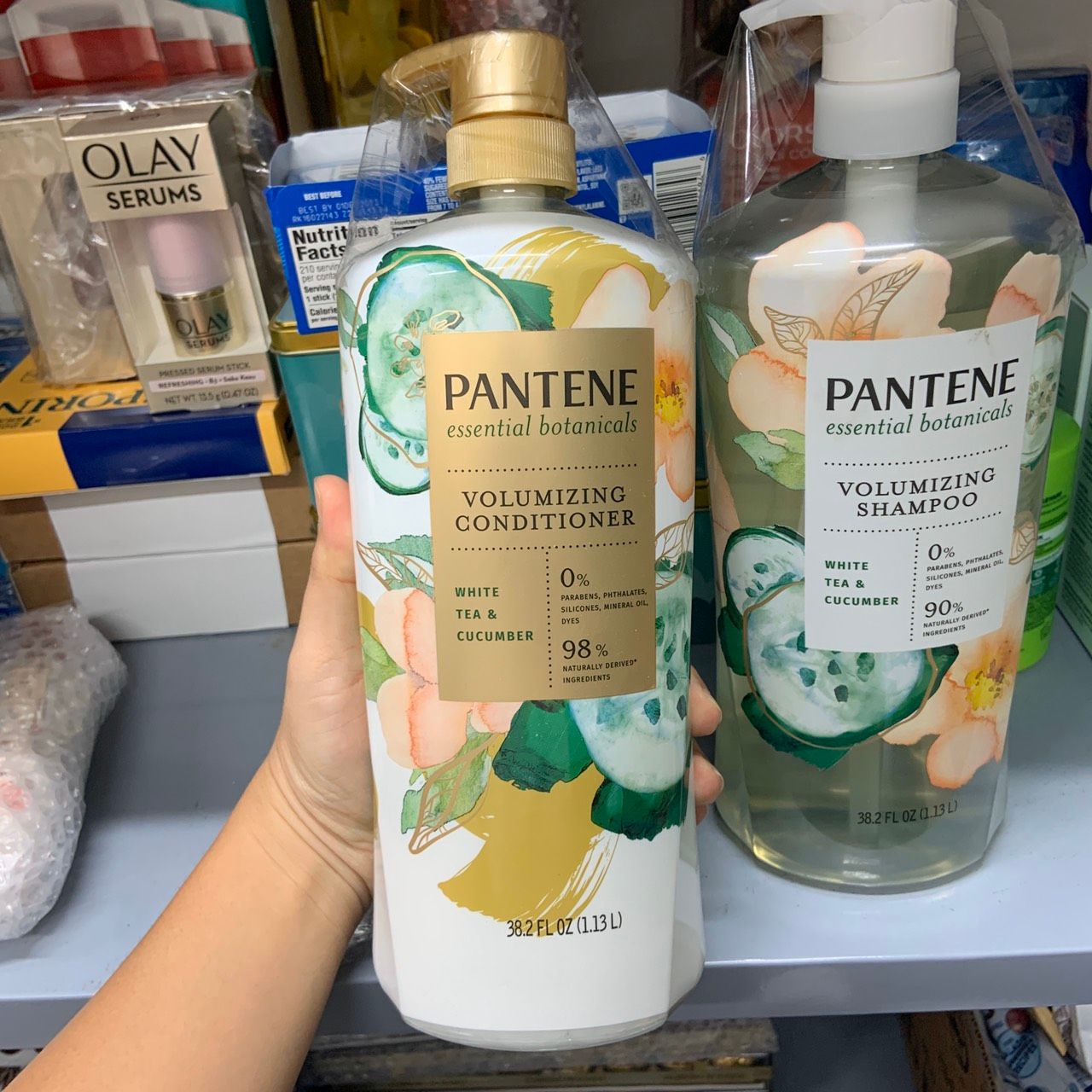 Dầu gội và dầu xả Pantene Essential White Tea & Cucumber EDS Hàng Mỹ