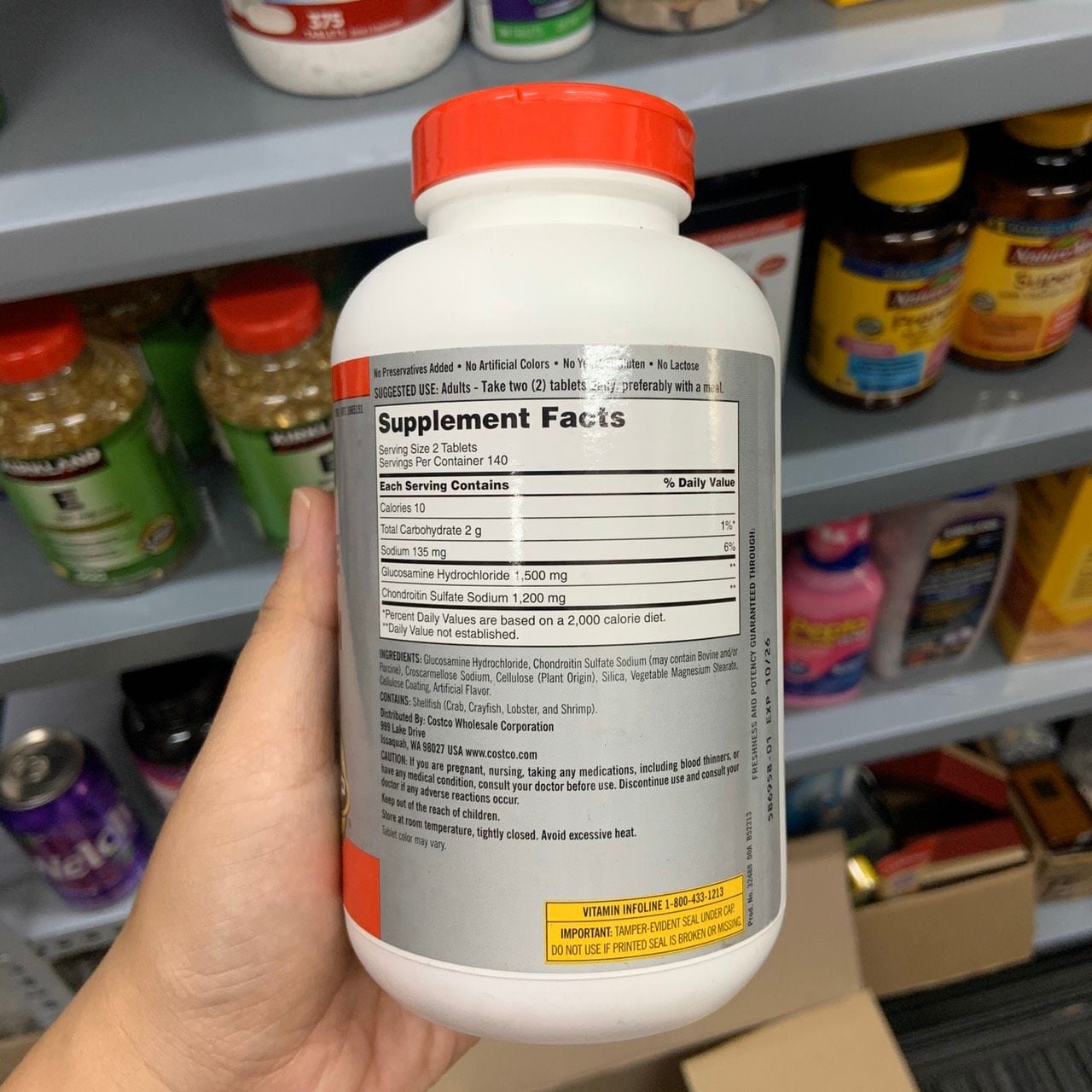 Viên uống hỗ trợ xương khớp Kirkland Glucosamine 1500mg & Chondroitin 1200mg
