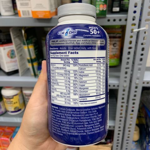  Viên uống vitamin tổng hợp One A Day Men's Multivitamin 50+ (cho nam trên 50 tuổi) 