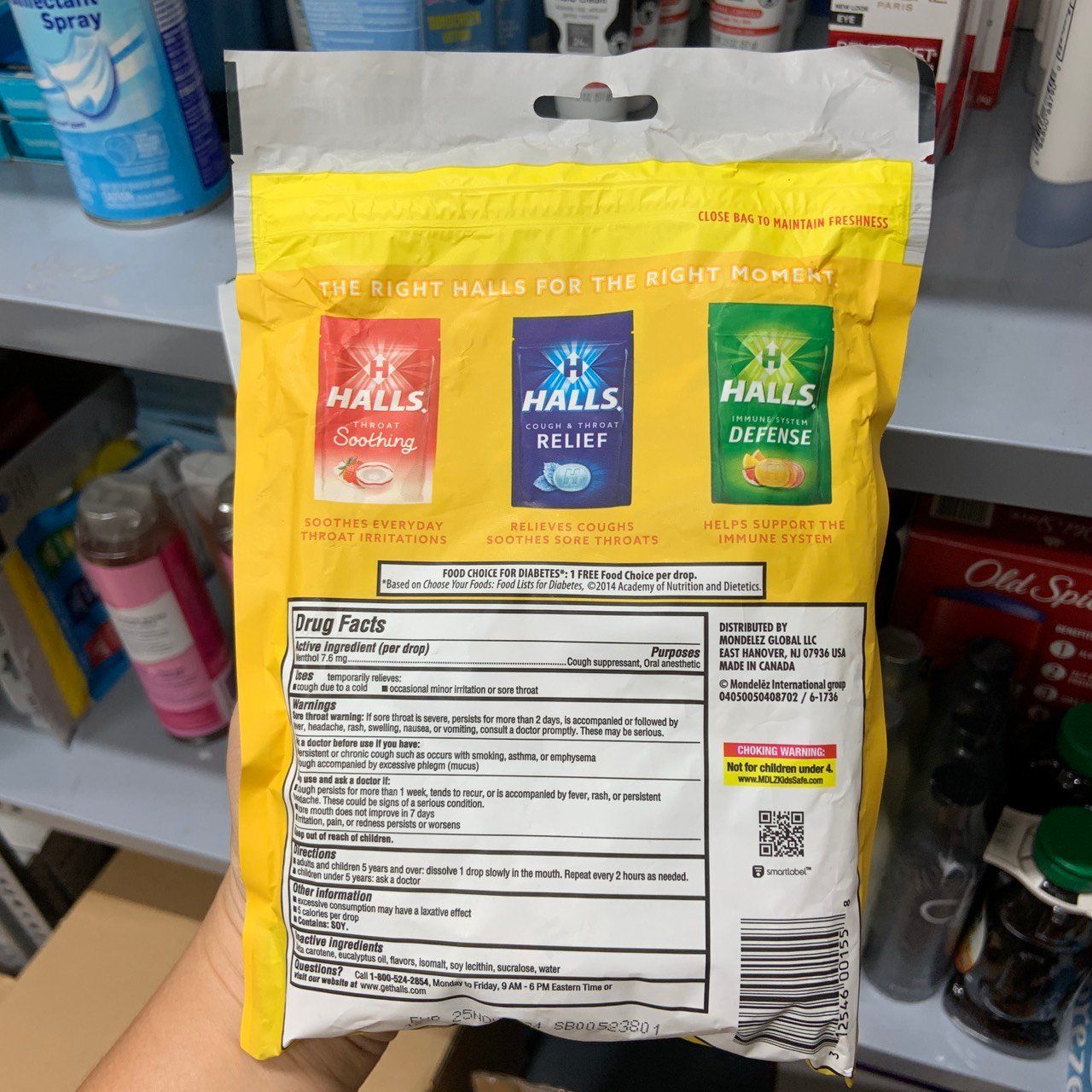 Kẹo ngậm giảm ho, đau họng Halls Relief