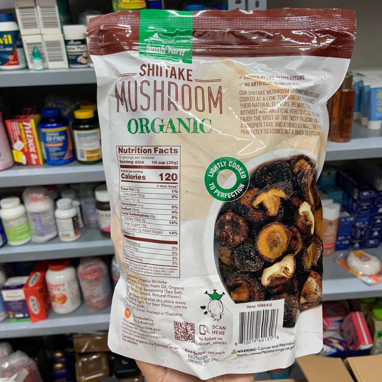 Snack nấm sấy giòn DJ&A Shiitake Mushroom Crisps