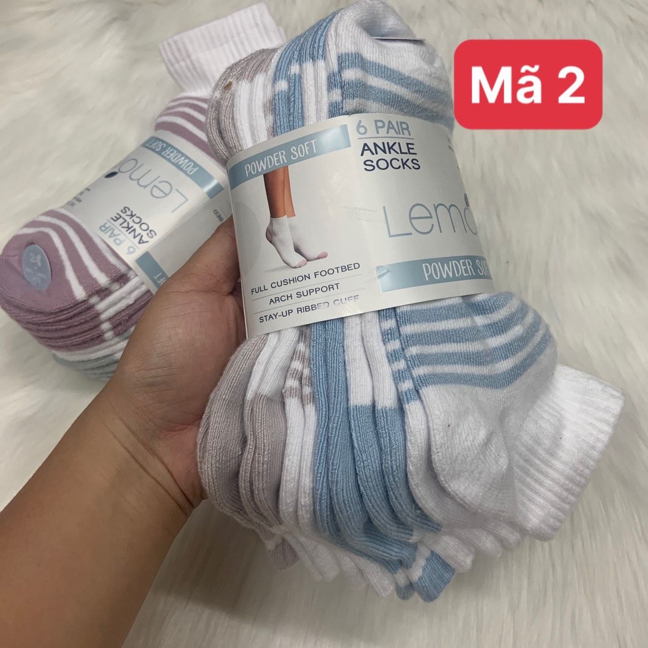 Set 6 đôi vớ ngắn dành cho nữ Lemon Powder Soft