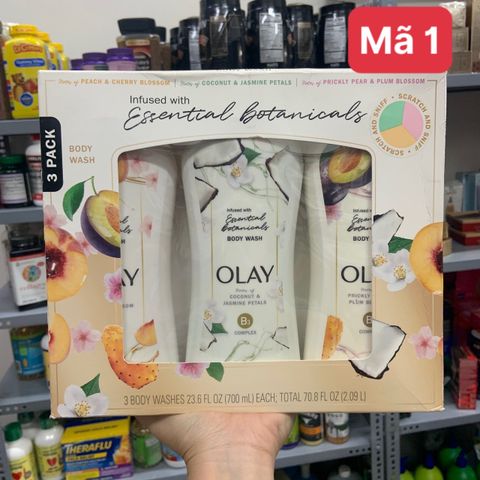  Bộ 3 chai sữa tắm Olay Essential Botanicals Body Wash 