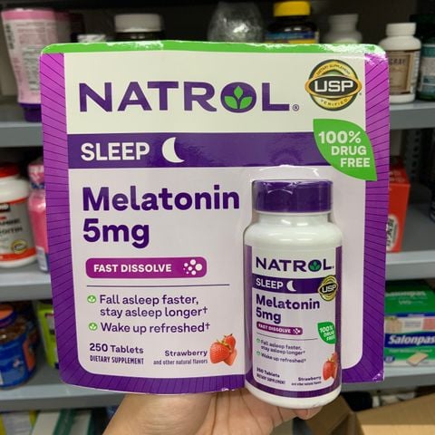  Viên Ngậm Natrol Melatonin Sleep 5mg Lọ 250 Viên 
