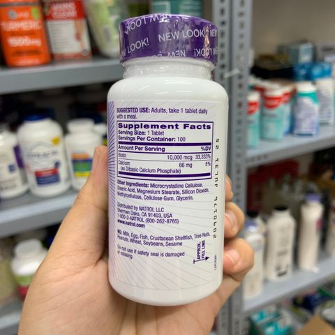  Viên uống/ ngậm hỗ trợ mọc tóc và chống rụng tóc Natrol Biotin Beauty 10,000mcg 