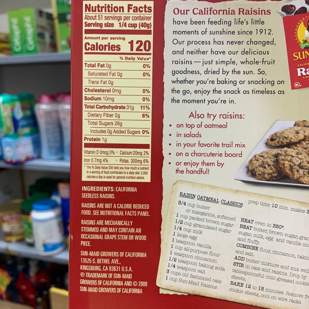 Nho khô Sunmaid Organic Raisins