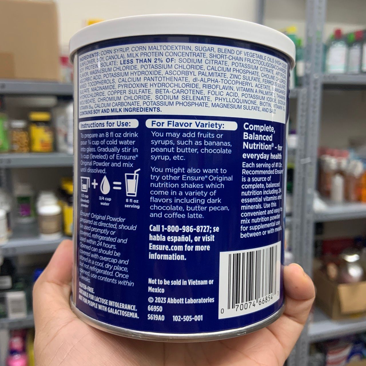 Sữa Ensure Mỹ Original Nutrition Powder 400gram