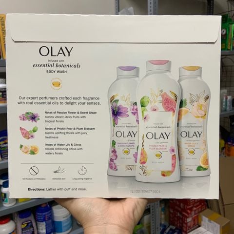  Bộ 3 chai sữa tắm Olay Essential Botanicals Body Wash 