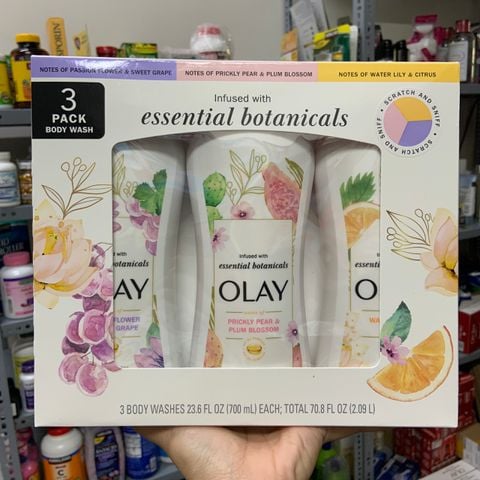  Bộ 3 chai sữa tắm Olay Essential Botanicals Body Wash 