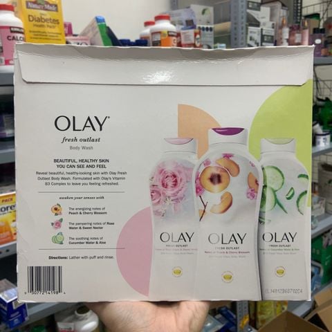  Bộ 3 chai sữa tắm Olay Essential Botanicals Body Wash 
