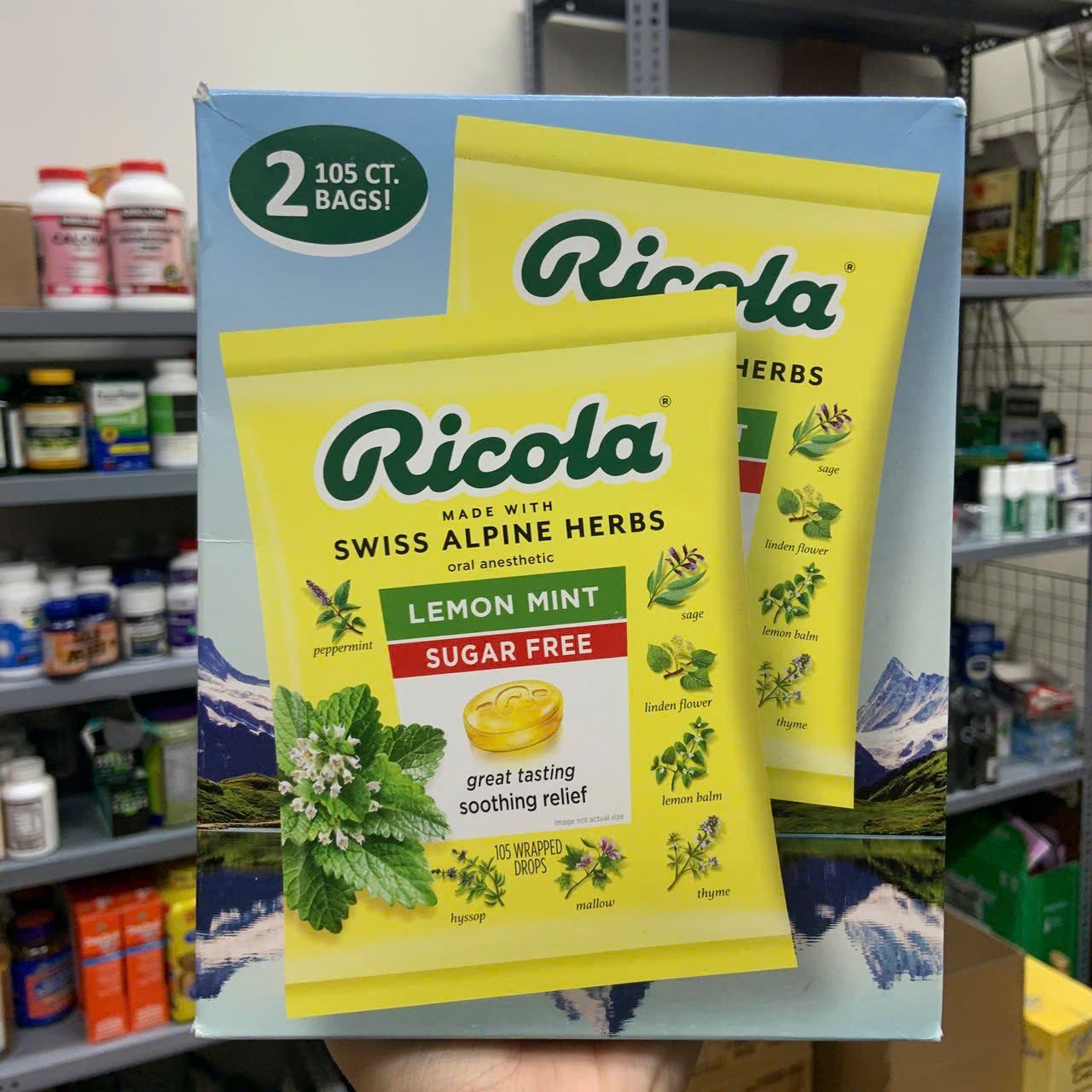 Kẹo ngậm trị ho thảo dược Ricola