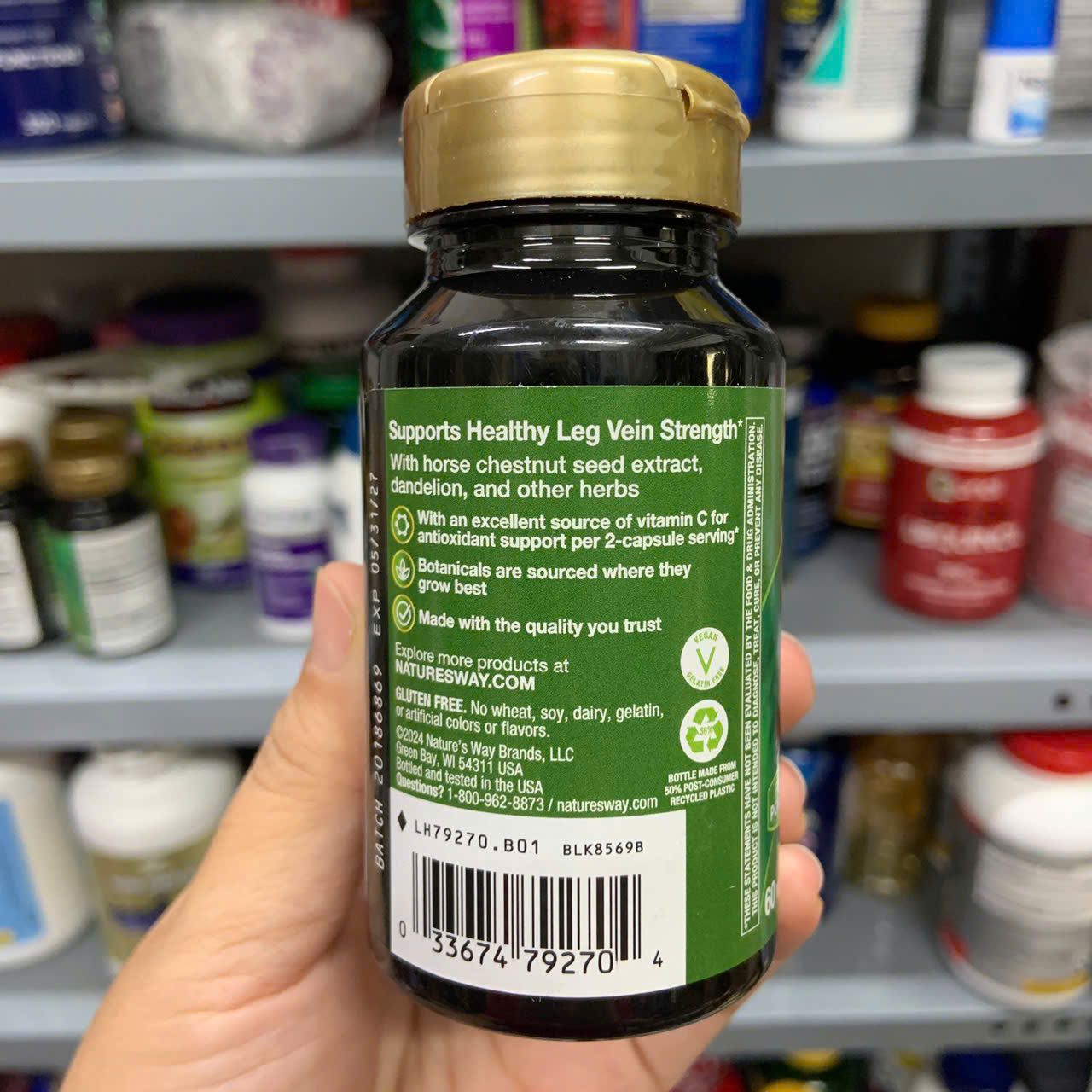 Viên uống giảm suy giãn tĩnh mạch Nature’s Way Leg Veins