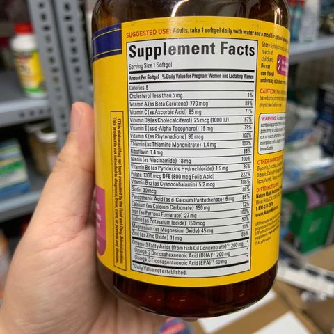  Viên uống vitamin tổng hợp cho phụ nữ mang thai Nature Made Prenatal 