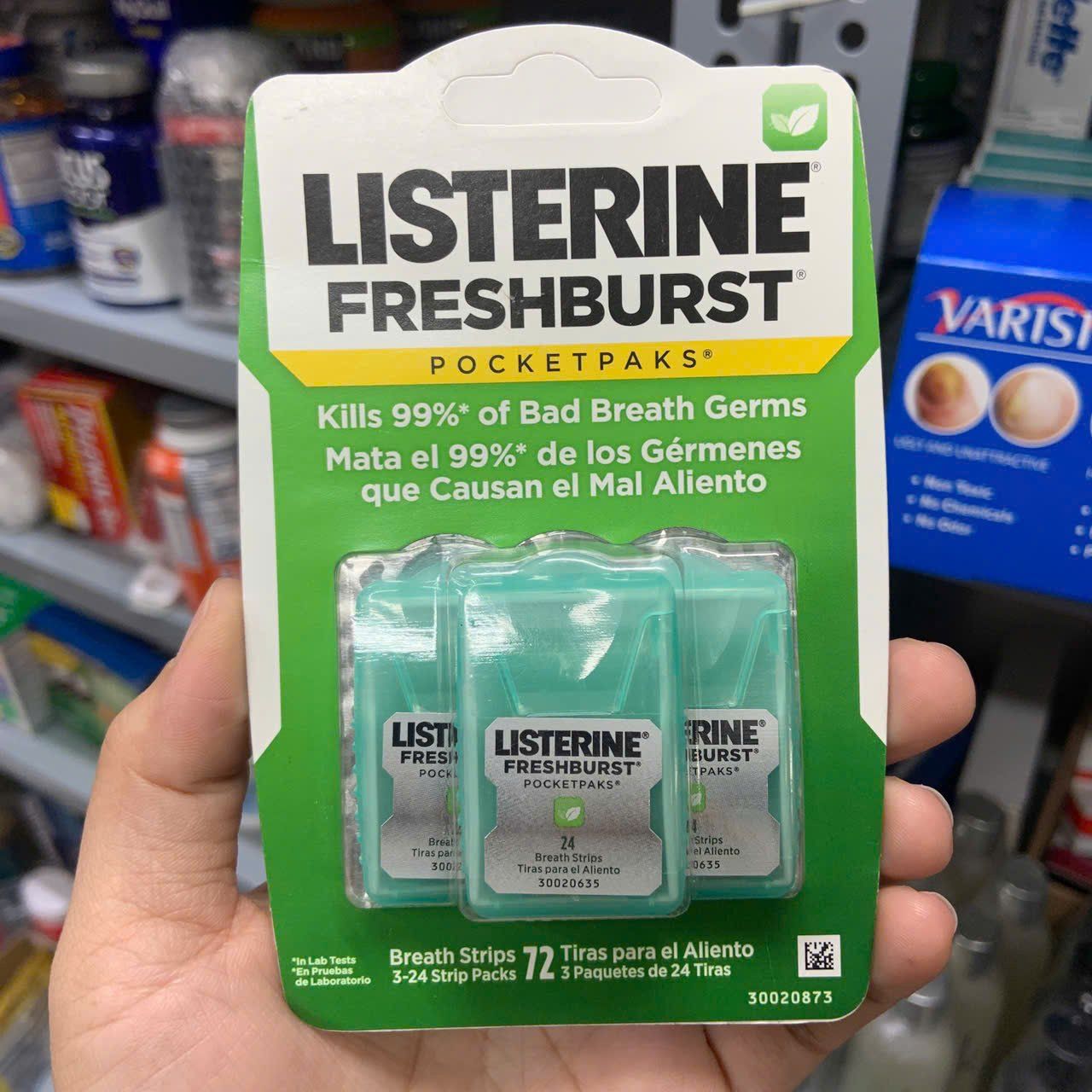 Miếng ngậm thơm miệng, diệt khuẩn Listerine Pocketpaks - Vỉ 3 hộp