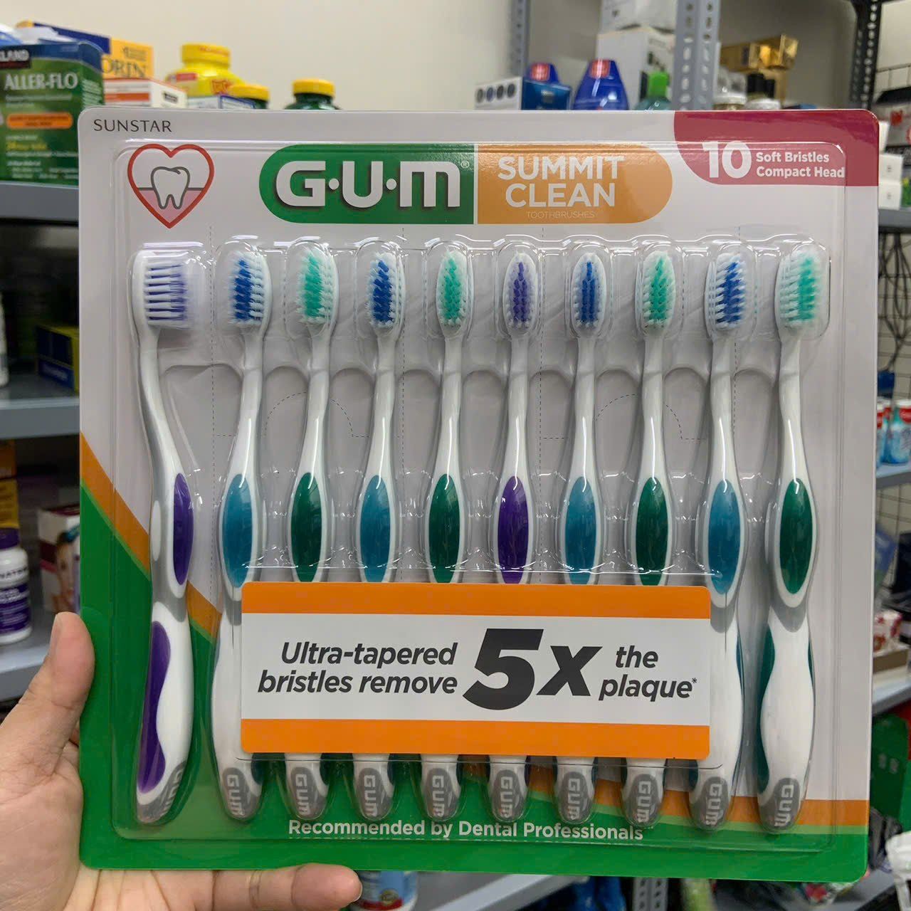 Set 10 bàn chải lông mềm GUM Summit Clean