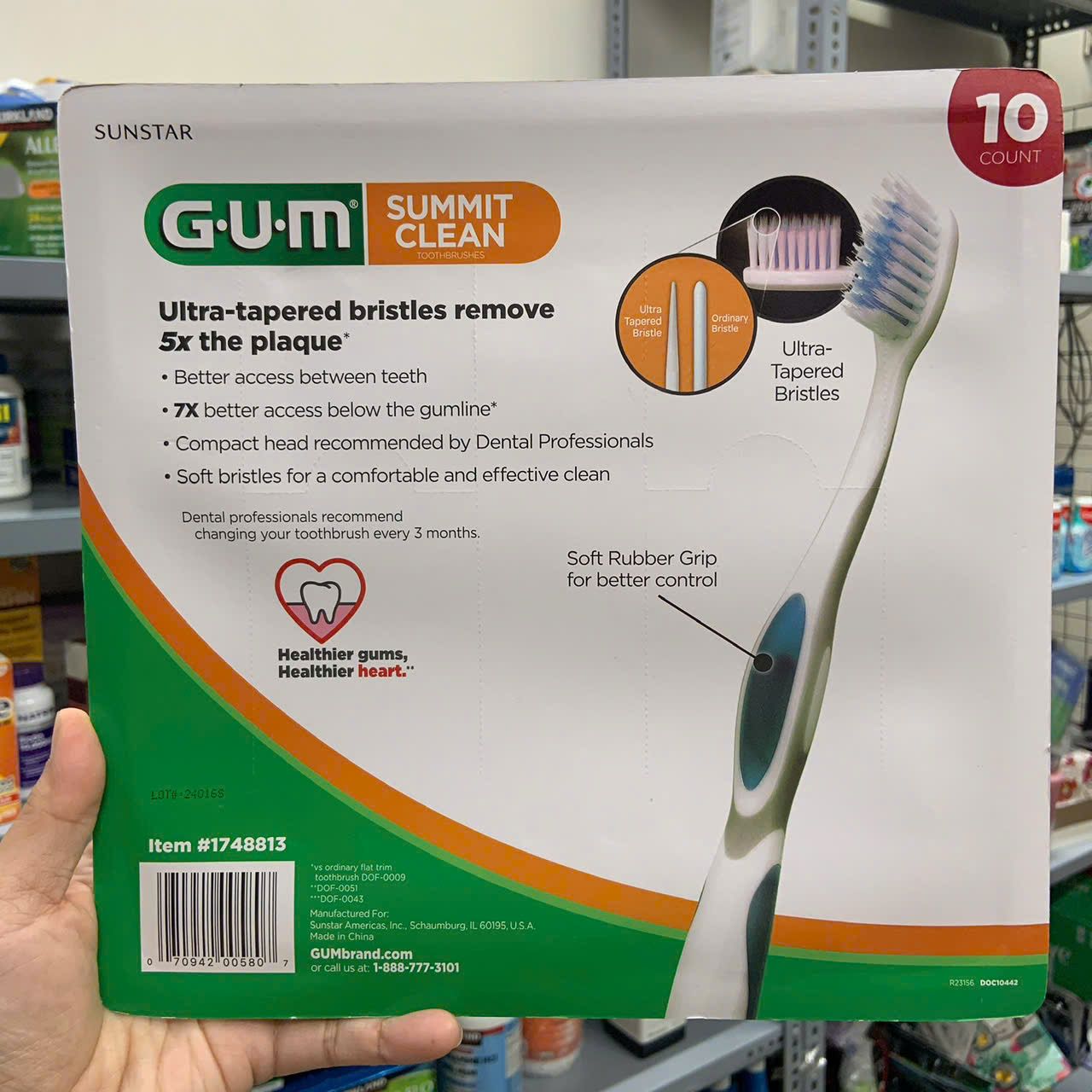 Set 10 bàn chải lông mềm GUM Summit Clean