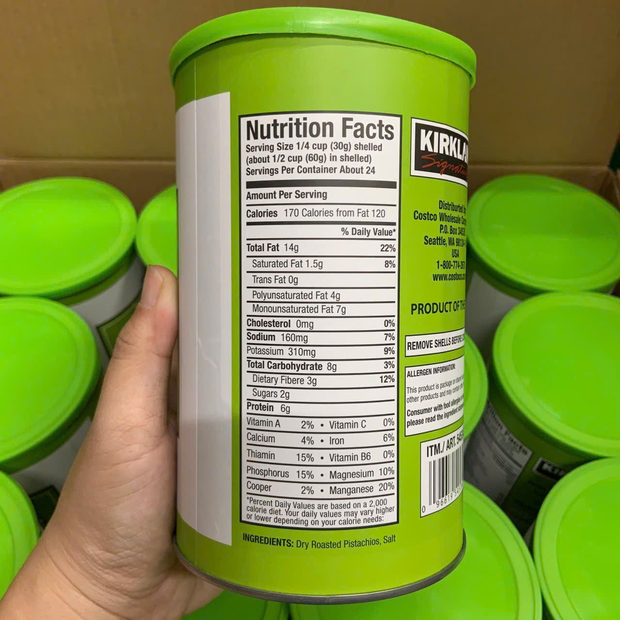 Hạt dẻ cười rang muối Pistachios Kirkland
