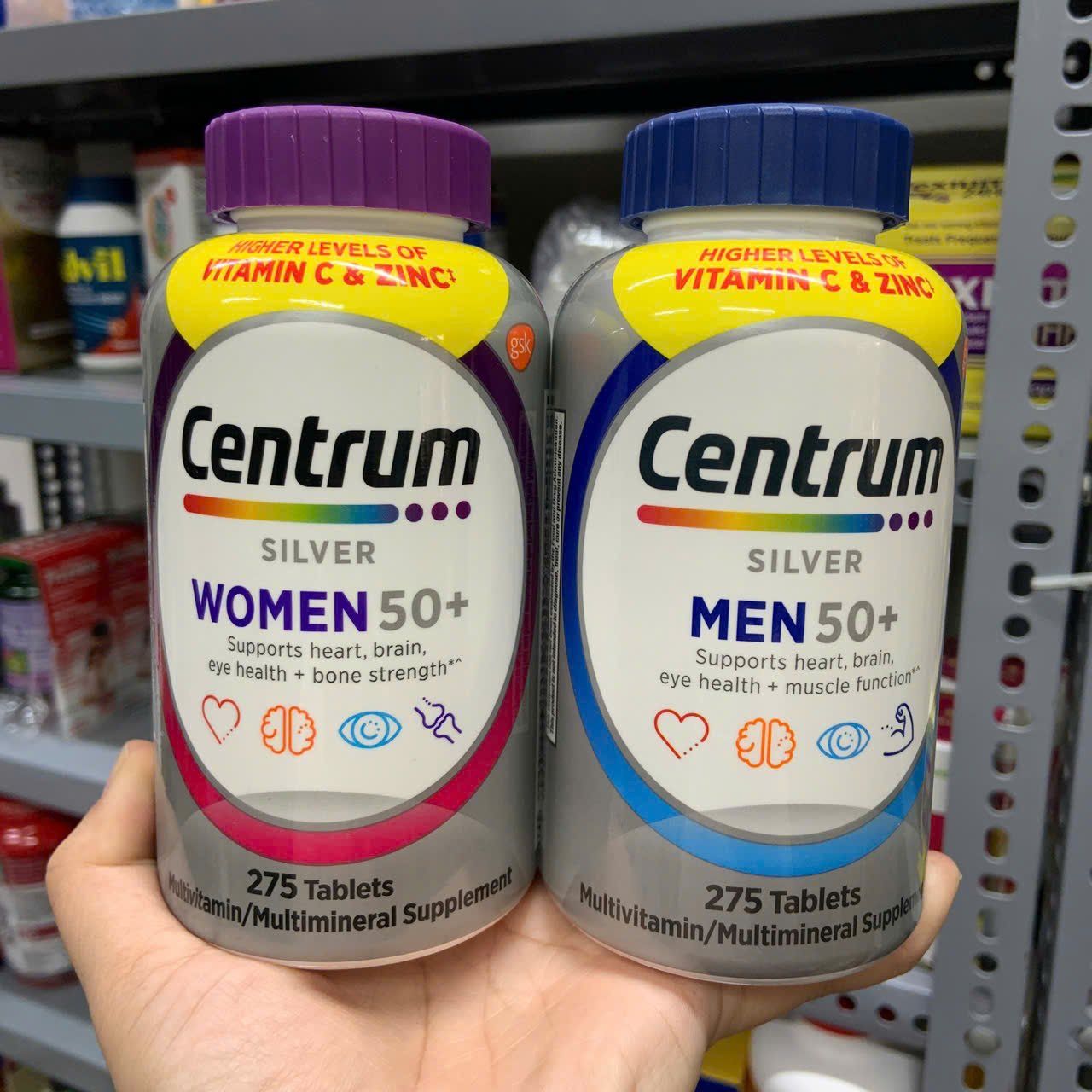 Viên uống vitamin tổng hợp dành cho nam và nữ trên 50 tuổi Centrum Silver