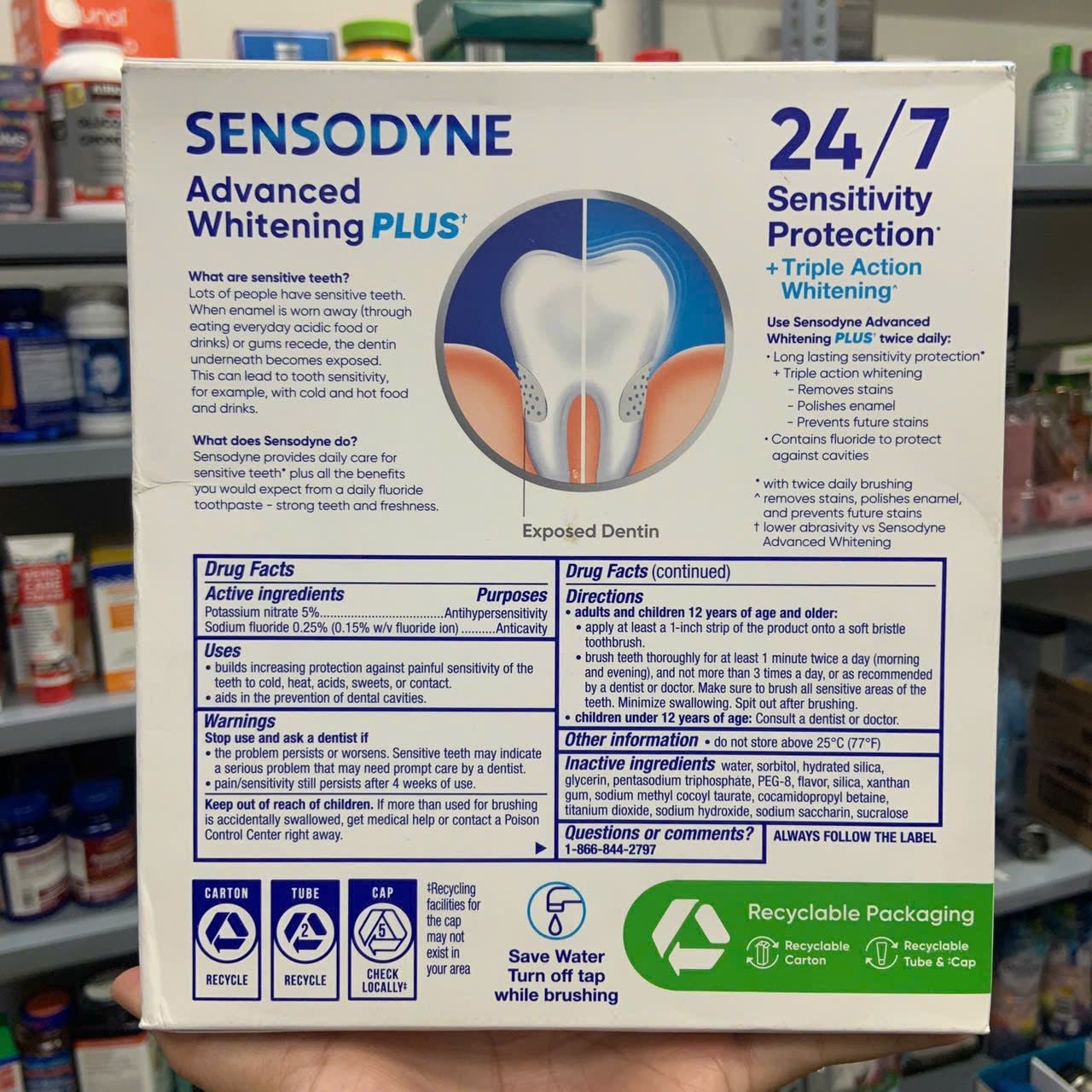 Kem đánh răng làm trắng giảm ê buốt dùng cho nướu nhạy cảm Sensodyne